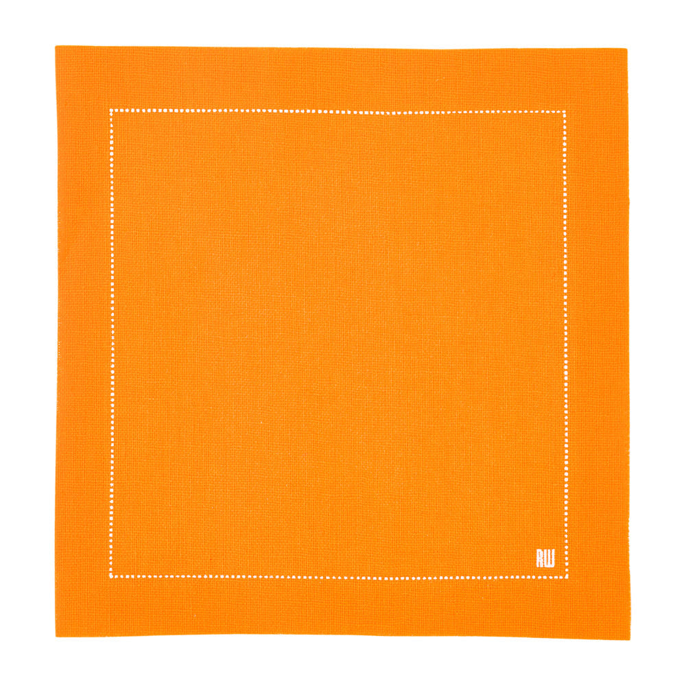 Luxenap Square Orange Cotton Cocktail Napkin - Organic, Disposable - 4 1/2" x 4 1/2" - 500 count box