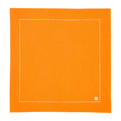 Luxenap Square Orange Cotton Cocktail Napkin - Organic, Disposable - 4 1/2" x 4 1/2" - 500 count box