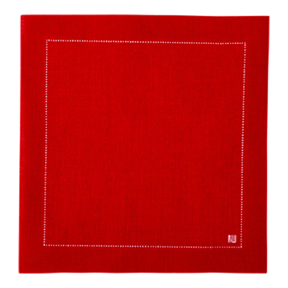 Luxenap Square Red Cotton Cocktail Napkin - Organic, Disposable - 4 1/2" x 4 1/2" - 500 count box