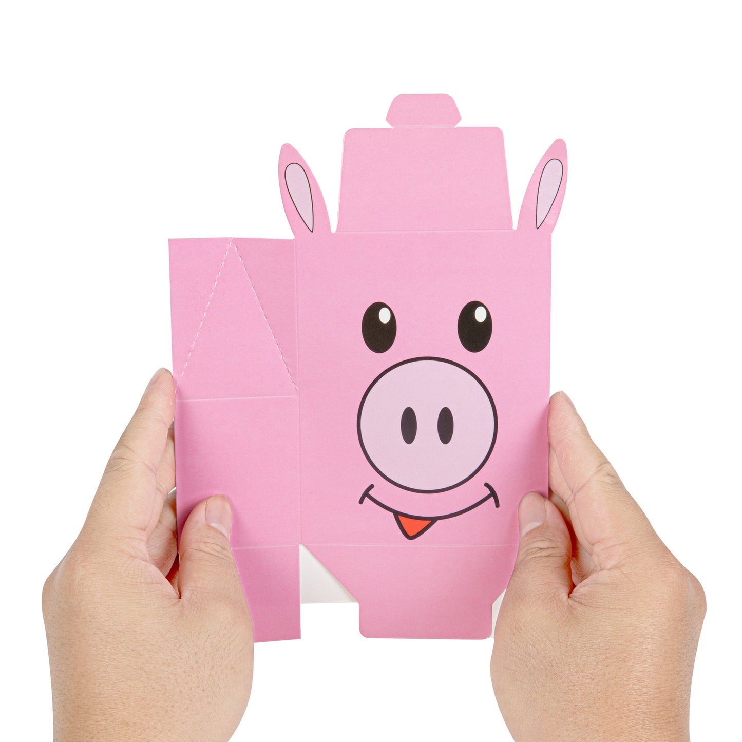 Pastry Tek Paper Happy Pig Candy and Gift Box - 4" x 2" x 5" - 100 count box