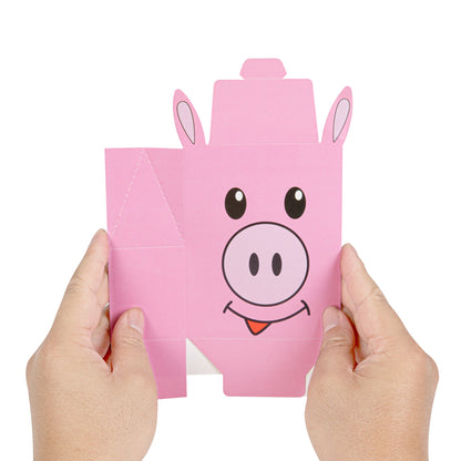 Pastry Tek Paper Happy Pig Candy and Gift Box - 4" x 2" x 5" - 100 count box