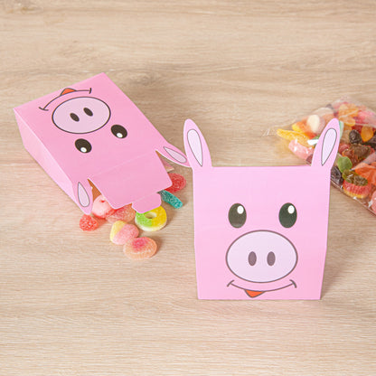 Pastry Tek Paper Happy Pig Candy and Gift Box - 4" x 2" x 5" - 100 count box
