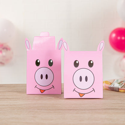 Pastry Tek Paper Happy Pig Candy and Gift Box - 4" x 2" x 5" - 100 count box