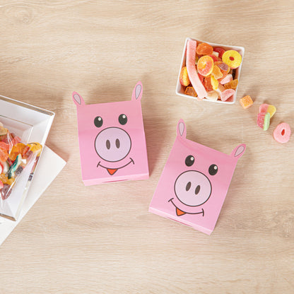 Pastry Tek Paper Happy Pig Candy and Gift Box - 4" x 2" x 5" - 100 count box