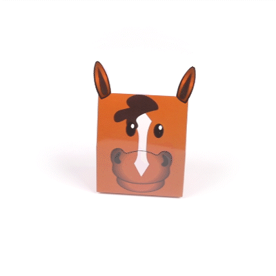 Pastry Tek Paper Happy Pony Candy and Gift Box - 4" x 2" x 5" - 100 count box