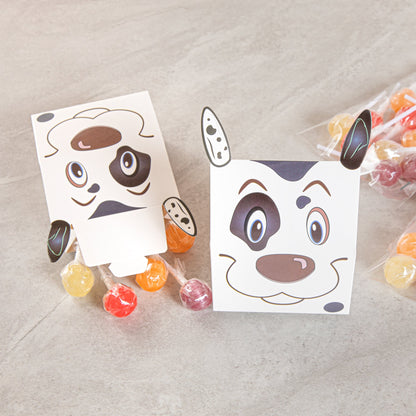 Pastry Tek Paper Happy Spotted Dog Candy and Gift Box - 4" x 2" x 5" - 100 count box
