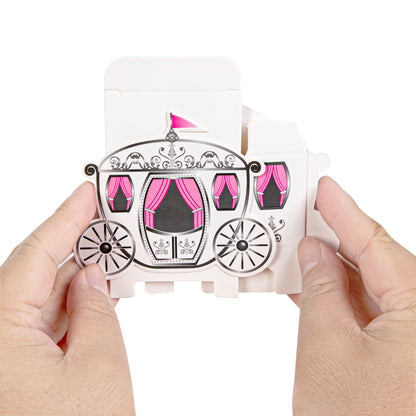Pastry Tek White Paper Princess Carriage Candy and Gift Box - 2 1/2" x 1 1/4" x 1 3/4" - 100 count box