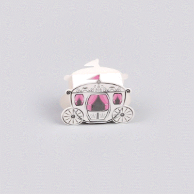 Pastry Tek White Paper Princess Carriage Candy and Gift Box - 2 1/2" x 1 1/4" x 1 3/4" - 100 count box