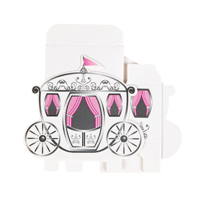 Pastry Tek White Paper Princess Carriage Candy and Gift Box - 2 1/2" x 1 1/4" x 1 3/4" - 100 count box