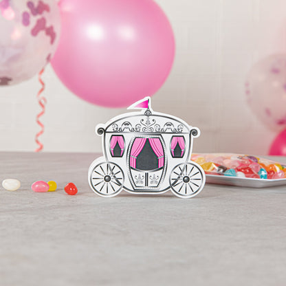 Pastry Tek White Paper Princess Carriage Candy and Gift Box - 2 1/2" x 1 1/4" x 1 3/4" - 100 count box