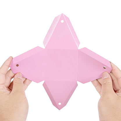 Pastry Tek Pink Pyramid Paper Candy and Gift Box - 3" x 3" x 3" - 100 count box