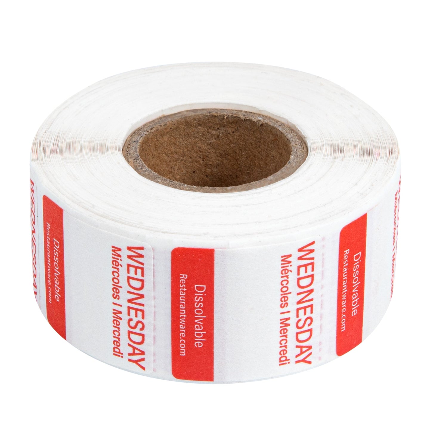 RW Smart 7-Day Weekly Food Rotation Label - Dissolvable, Trilingual - 1" x 1" - 3500 labels