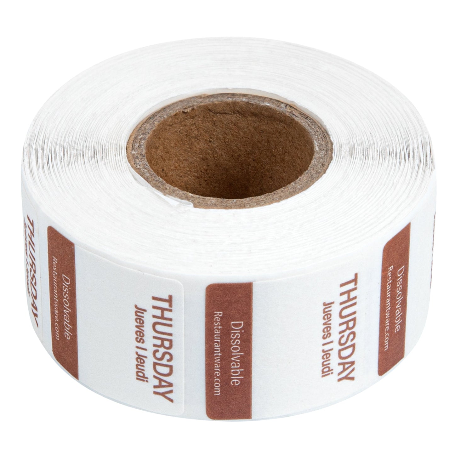 RW Smart 7-Day Weekly Food Rotation Label - Dissolvable, Trilingual - 1" x 1" - 3500 labels