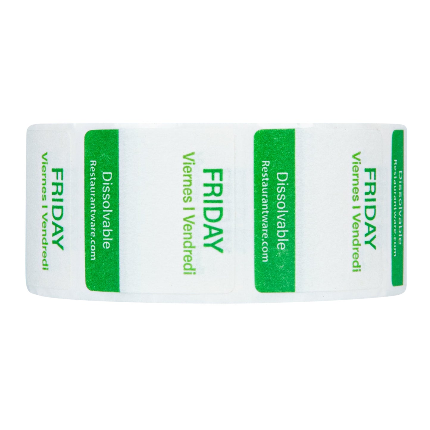 RW Smart 7-Day Weekly Food Rotation Label - Dissolvable, Trilingual - 1" x 1" - 3500 labels