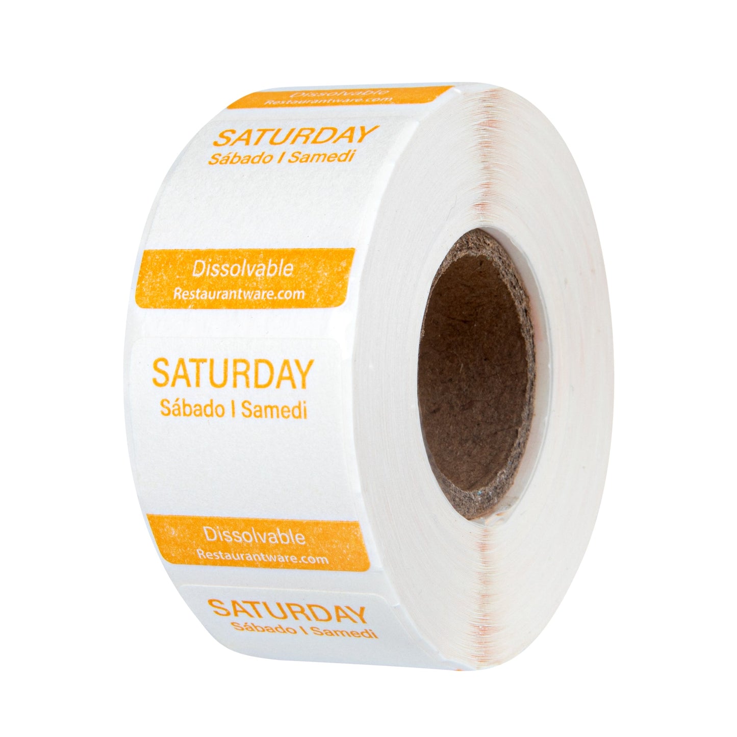 RW Smart 7-Day Weekly Food Rotation Label - Dissolvable, Trilingual - 1" x 1" - 3500 labels
