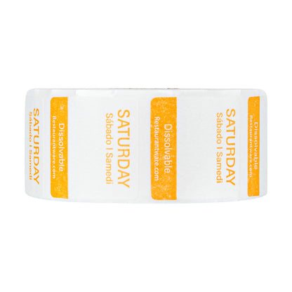 RW Smart 7-Day Weekly Food Rotation Label - Dissolvable, Trilingual - 1" x 1" - 3500 labels