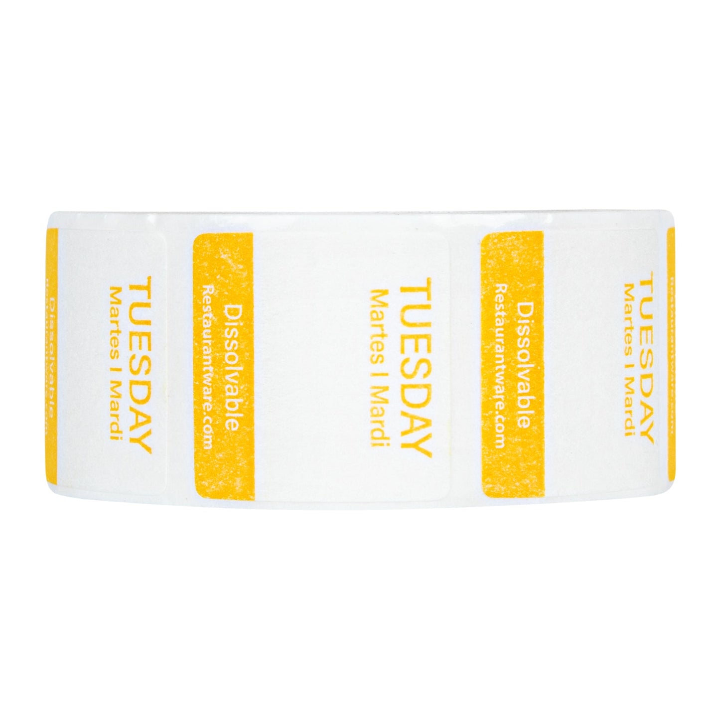 RW Smart 7-Day Weekly Food Rotation Label - Dissolvable, Trilingual - 1" x 1" - 3500 labels