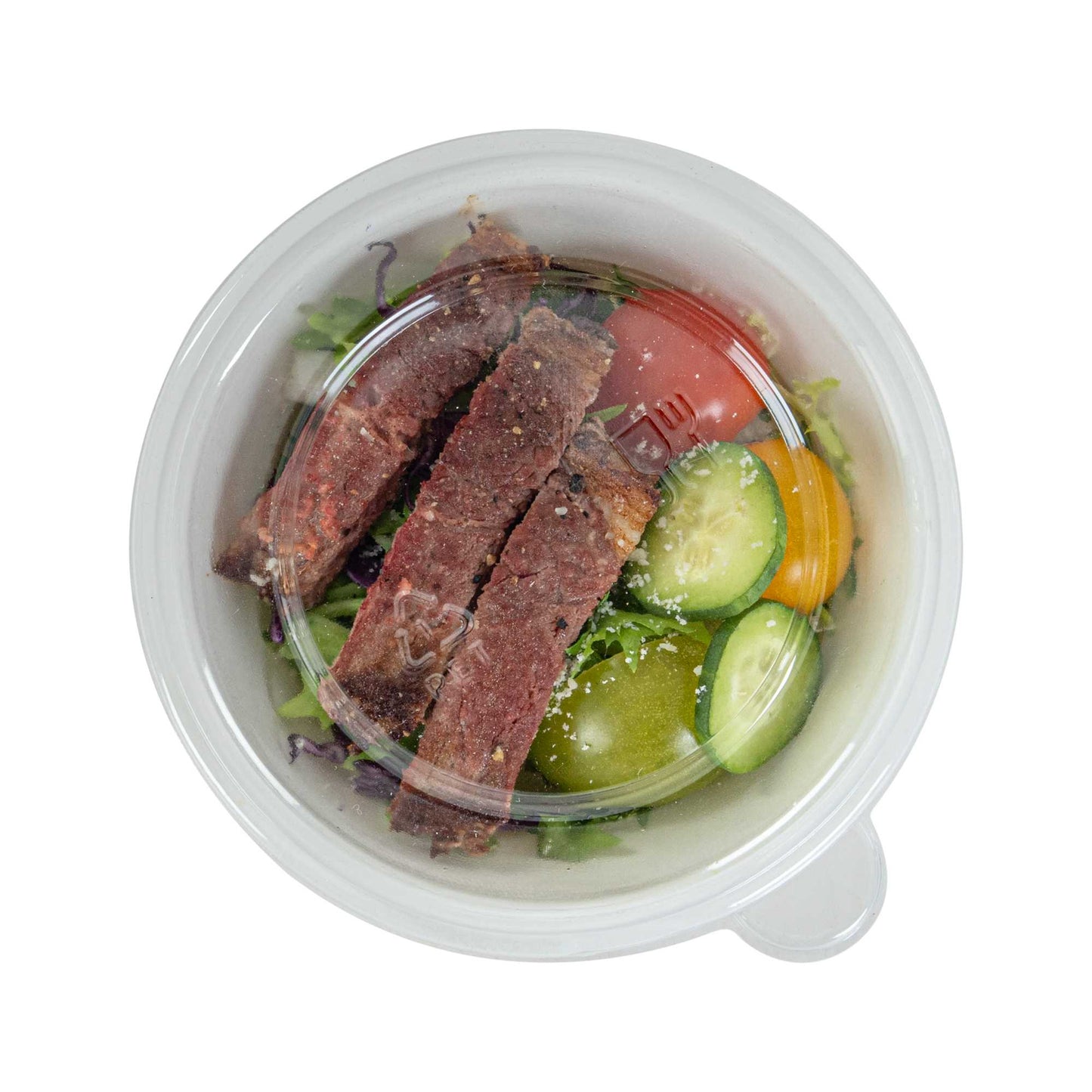 Pulp Tek Round Clear Plastic Dome Lid - Fits 8 oz Bagasse Salad Bowl - 100 count box