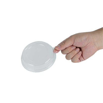 Pulp Tek Round Clear Plastic Dome Lid - Fits 8 oz Bagasse Salad Bowl - 100 count box