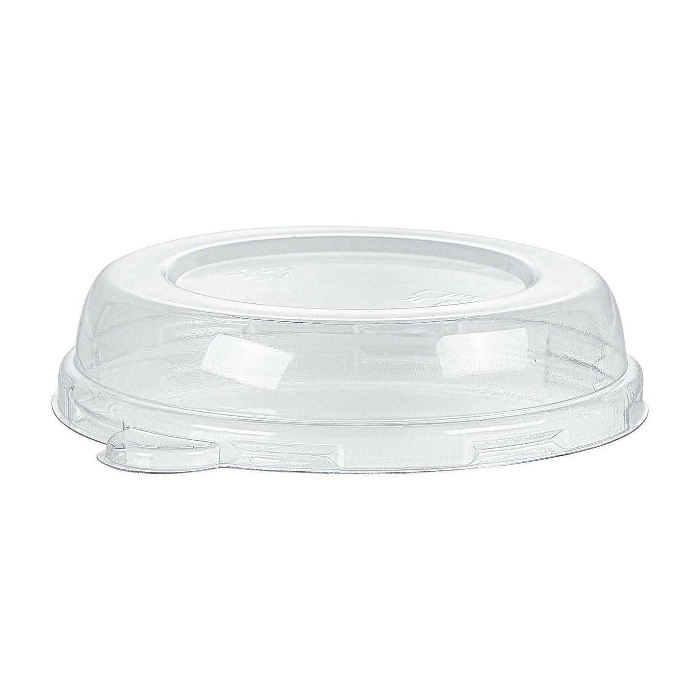 Pulp Tek Round Clear Plastic Dome Lid - Fits 8 oz Bagasse Salad Bowl - 100 count box