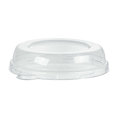 Pulp Tek Round Clear Plastic Dome Lid - Fits 8 oz Bagasse Salad Bowl - 100 count box
