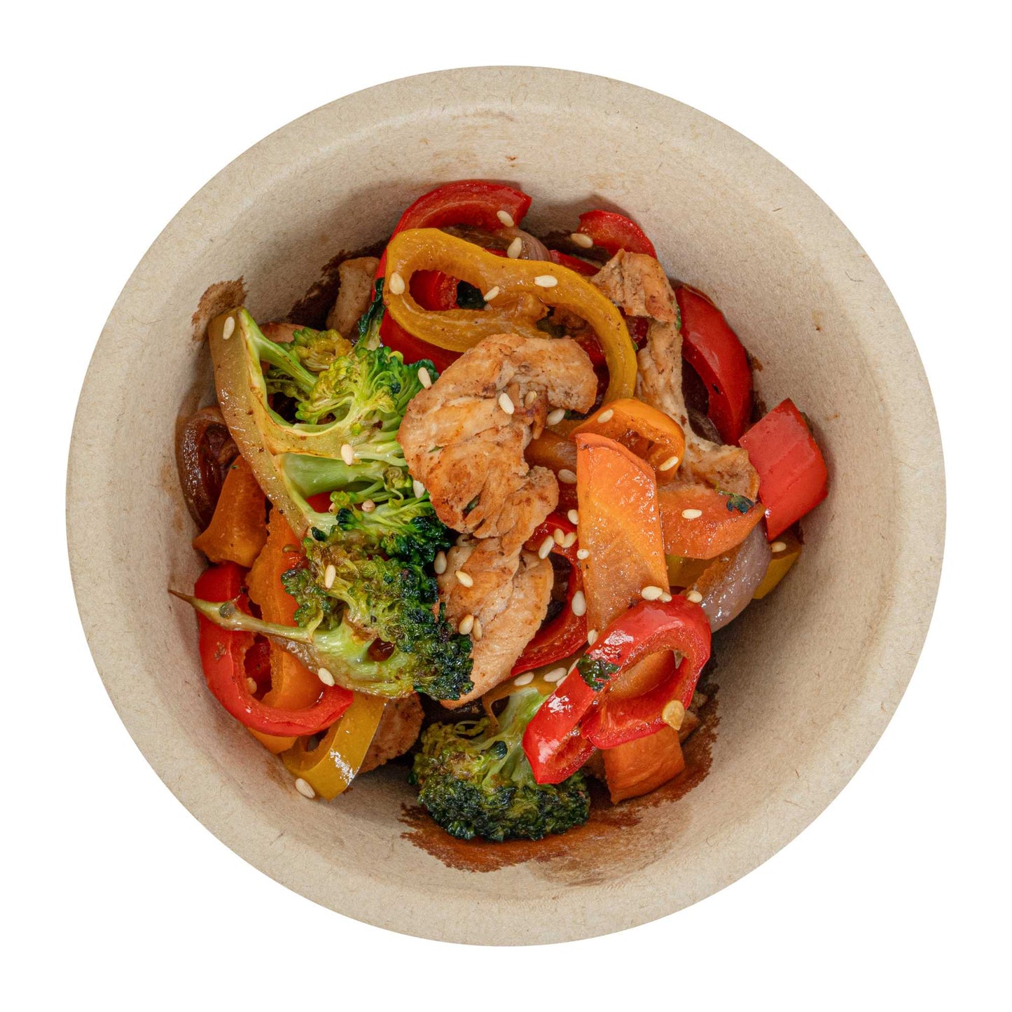Pulp Tek 8 oz Round Natural Sugarcane / Bagasse Salad Bowl - 4 1/2" x 4 1/2" x 1 3/4" - 100 count box