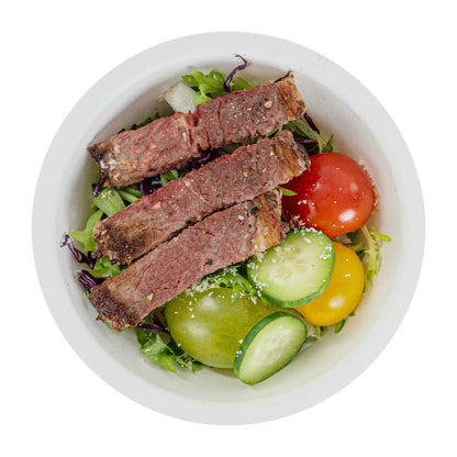 Pulp Tek 8 oz Round White Sugarcane / Bagasse Salad Bowl - 4 1/2" x 4 1/2" x 1 3/4" - 100 count box