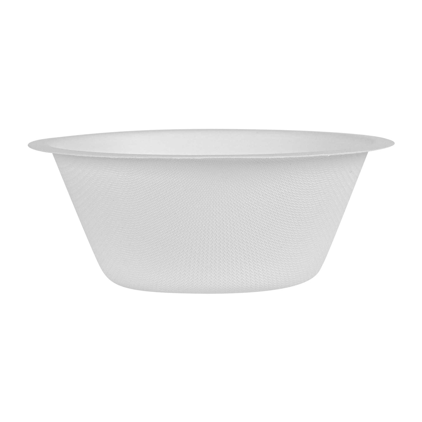 Pulp Tek 8 oz Round White Sugarcane / Bagasse Salad Bowl - 4 1/2" x 4 1/2" x 1 3/4" - 100 count box