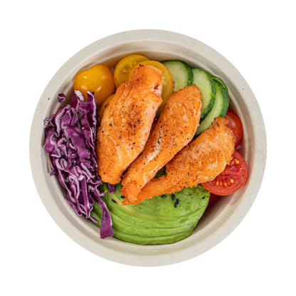 Pulp Tek 12 oz Round Natural Sugarcane / Bagasse Salad Bowl - 5 1/4" x 5 1/4" x 1 3/4" - 100 count box