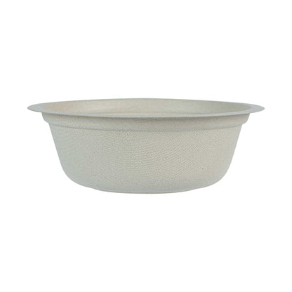Pulp Tek 12 oz Round Natural Sugarcane / Bagasse Salad Bowl - 5 1/4" x 5 1/4" x 1 3/4" - 100 count box