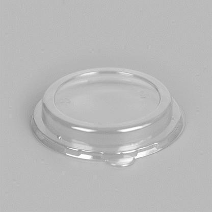 Pulp Safe Round Clear Plastic Dome Lid - Fits 18 oz Bagasse Salad Bowl - 100 count box