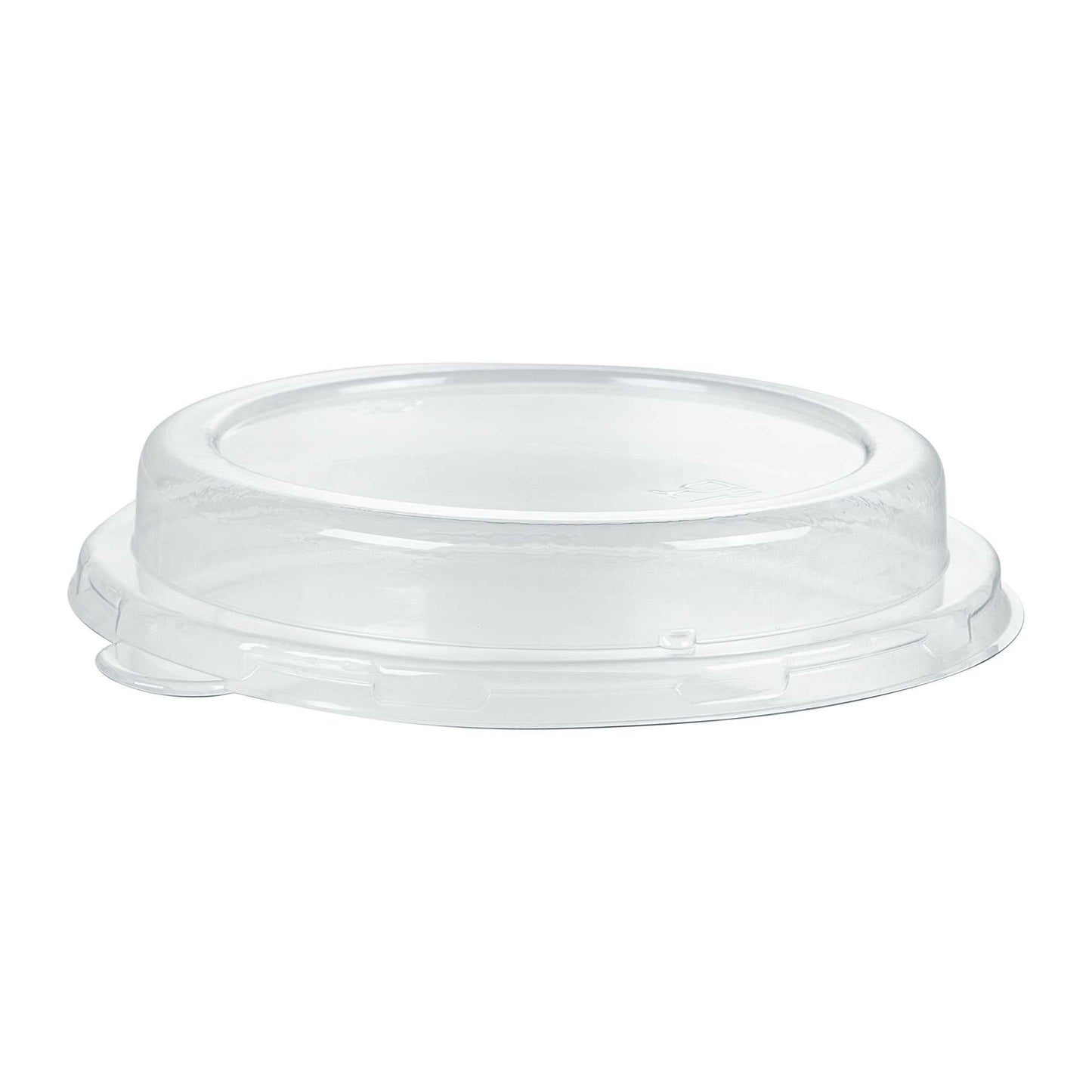 Pulp Safe Round Clear Plastic Dome Lid - Fits 18 oz Bagasse Salad Bowl - 100 count box
