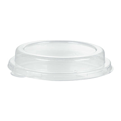 Pulp Safe Round Clear Plastic Dome Lid - Fits 18 oz Bagasse Salad Bowl - 100 count box