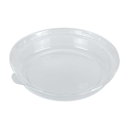 Pulp Safe Round Clear Plastic Dome Lid - Fits 18 oz Bagasse Salad Bowl - 100 count box