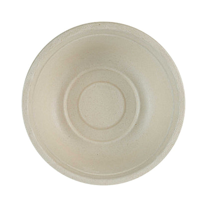 Pulp Tek 18 oz Round Natural Sugarcane / Bagasse Salad Bowl - 6 1/4" x 6 1/4" x 1 3/4" - 100 count box