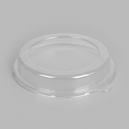 Pulp Safe Round Clear Plastic Dome Lid - Fits 32 oz Bagasse Salad Bowl - 100 count box