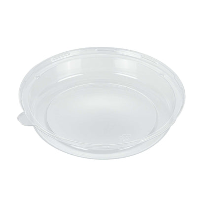 Pulp Safe Round Clear Plastic Dome Lid - Fits 32 oz Bagasse Salad Bowl - 100 count box