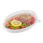 Pulp Tek Oval Clear Plastic Dome Lid - Fits 18 oz Oval Bagasse Salad Plate - 100 count box