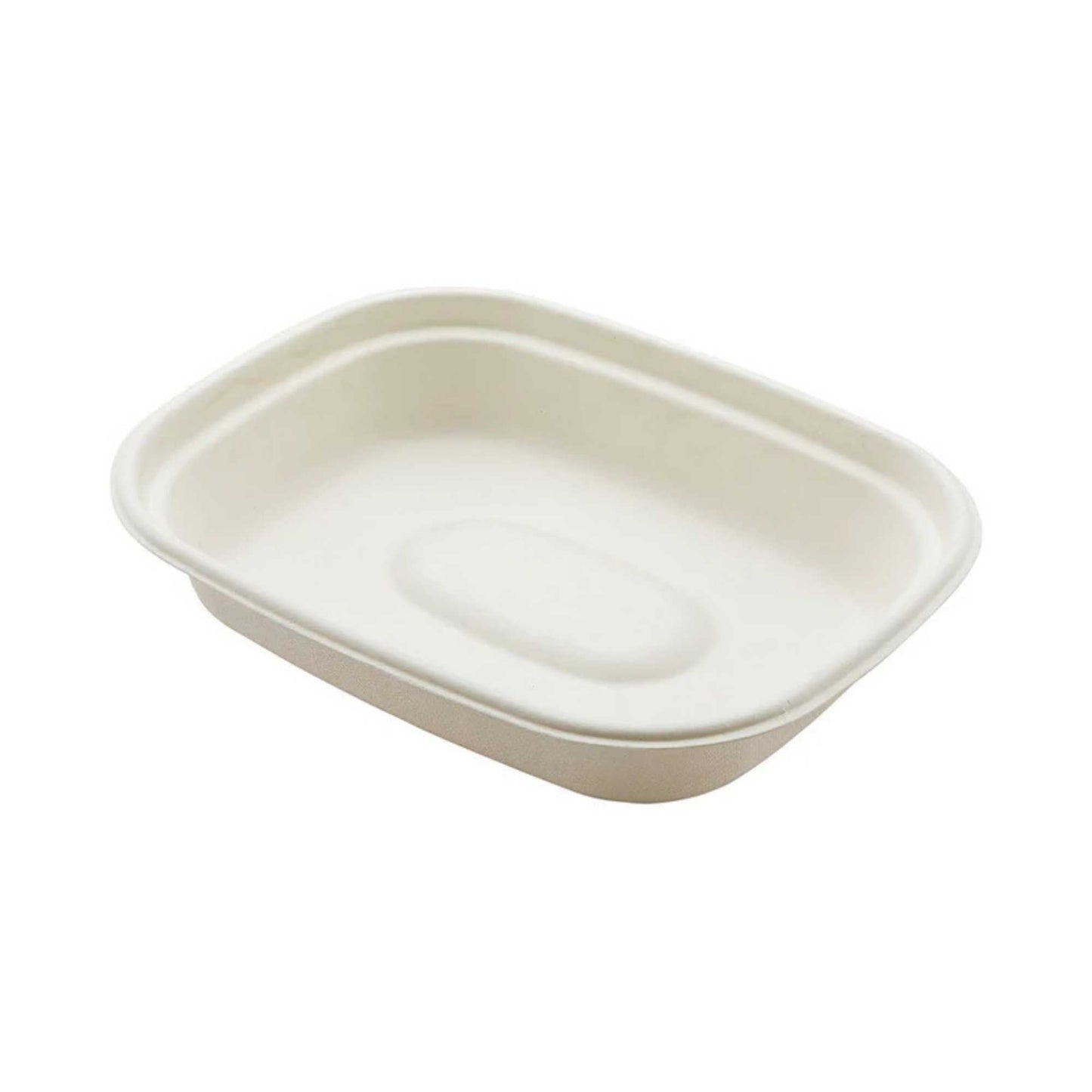 Pulp Tek 36 oz Rectangle White Sugarcane / Bagasse Container - 9" x 7" x 1 3/4" - 100 count box