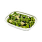 Pulp Tek 36 oz Rectangle White Sugarcane / Bagasse Container - 9" x 7" x 1 3/4" - 100 count box