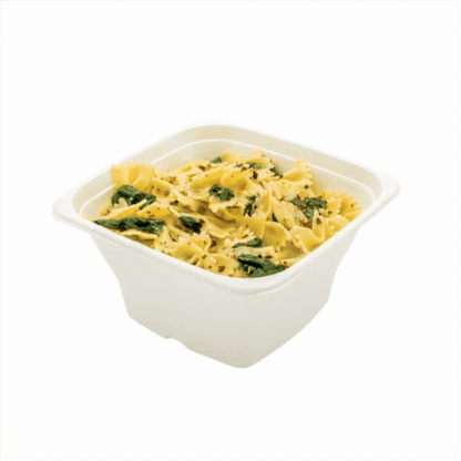 Pulp Tek 42 oz Square White Sugarcane / Bagasse Tall Bowl - 7" x 7" x 3 1/2" - 100 count box