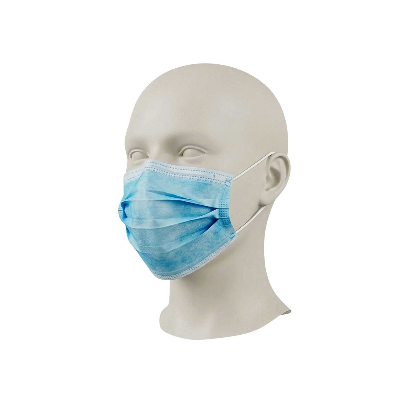 Clean Tek Professional Blue Disposable Earloop Face Mask - 3-Layer Filtration - 7" x 3 3/4" - 1000 count box