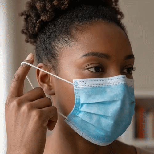 Clean Tek Professional Blue Disposable Earloop Face Mask - 3-Layer Filtration - 7" x 3 3/4" - 1000 count box