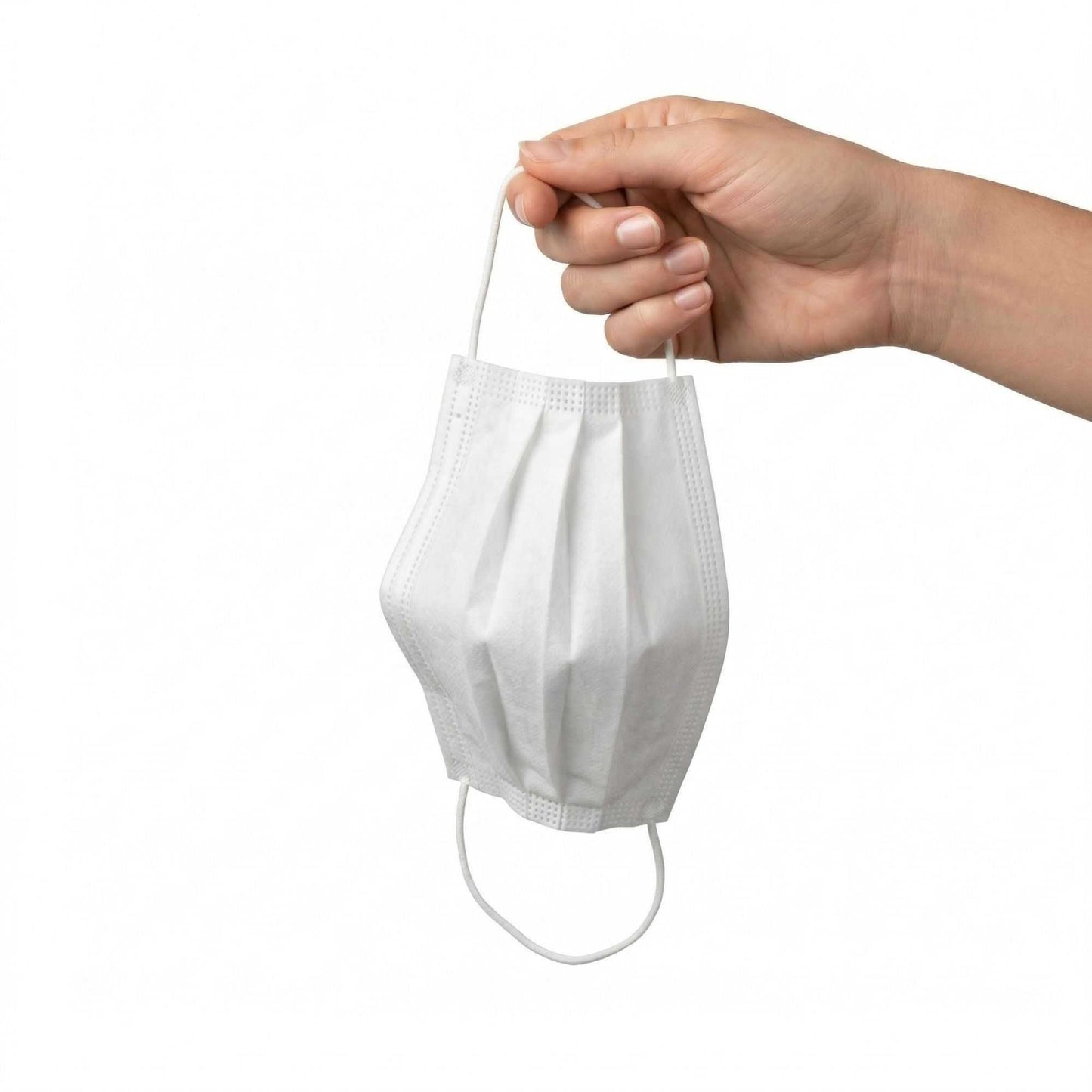 Clean Tek Professional White Disposable Earloop Face Mask - 3-Layer Filtration - 7" x 3 3/4" - 50 count box
