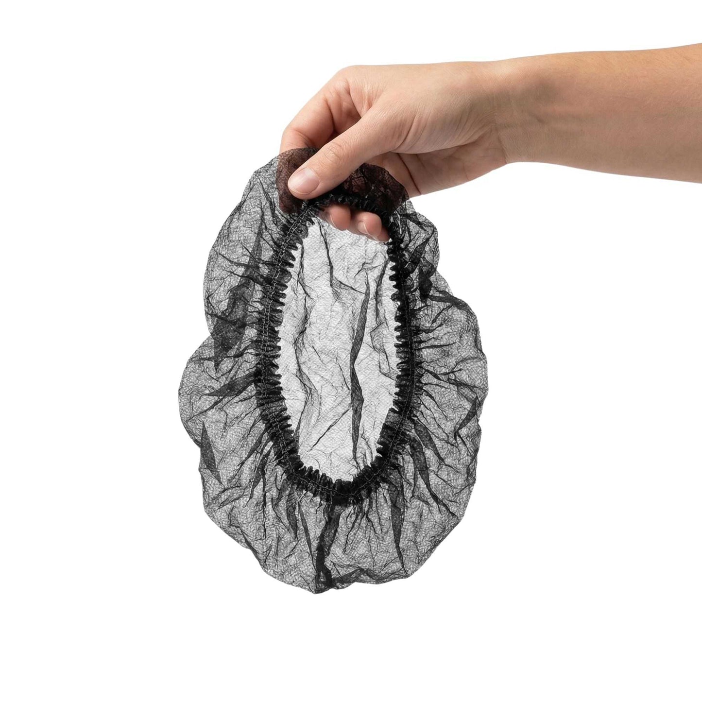 Clean Tek Professional Black Disposable Bouffant Cap Hair Net - 21" - 100 count box