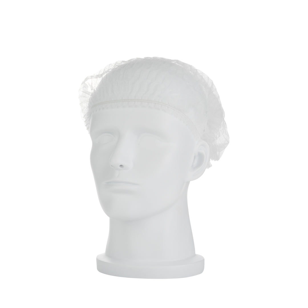 Clean Tek Professional White Disposable Bouffant Cap Hair Net - 21" - 100 count box