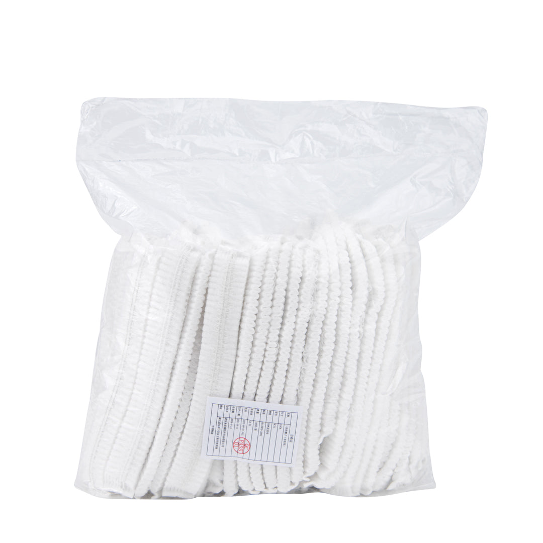 Clean Tek Professional White Disposable Bouffant Cap Hair Net - 21" - 1000 count box