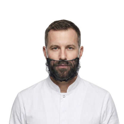 Clean Tek Professional Black Disposable Beard Cover - 19" - 100 count box