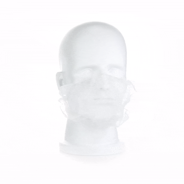 Clean Tek Professional White Disposable Beard Cover - 19" - 100 count box