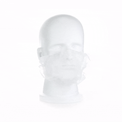 Clean Tek Professional White Disposable Beard Cover - 19" - 100 count box